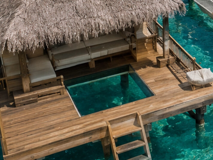 Front of the overwater bungallows