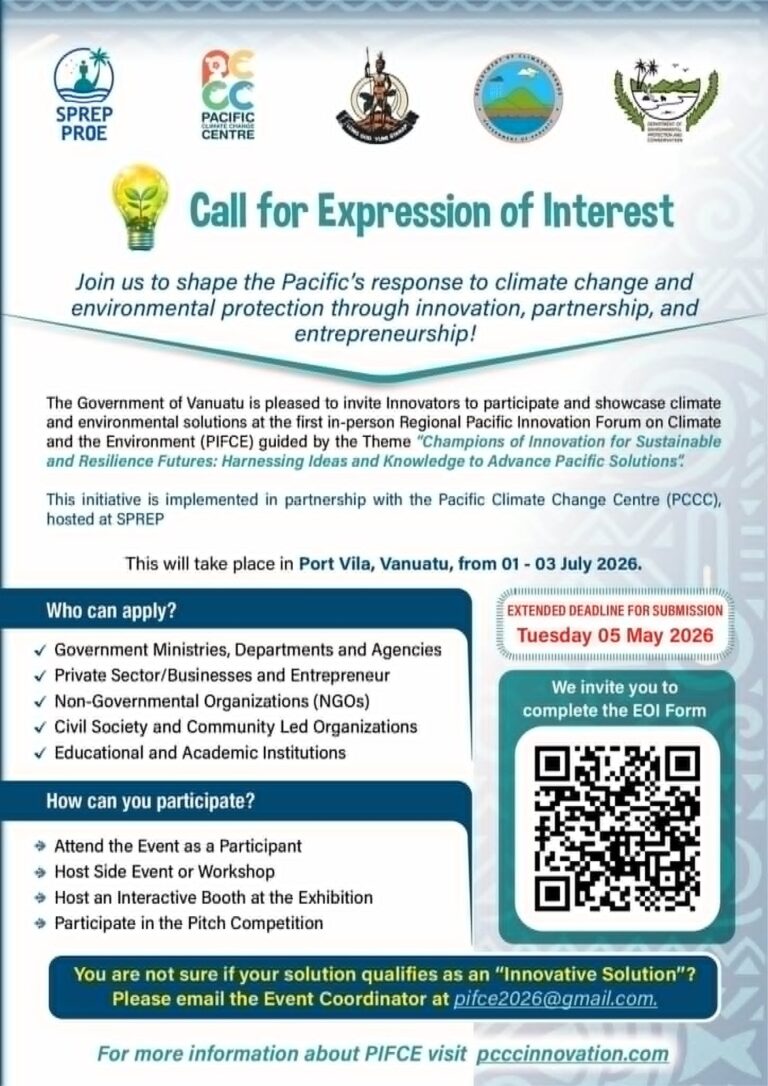 PIFCE2026 – Expressions of Interest – Pacific Climate Change Innovation ...